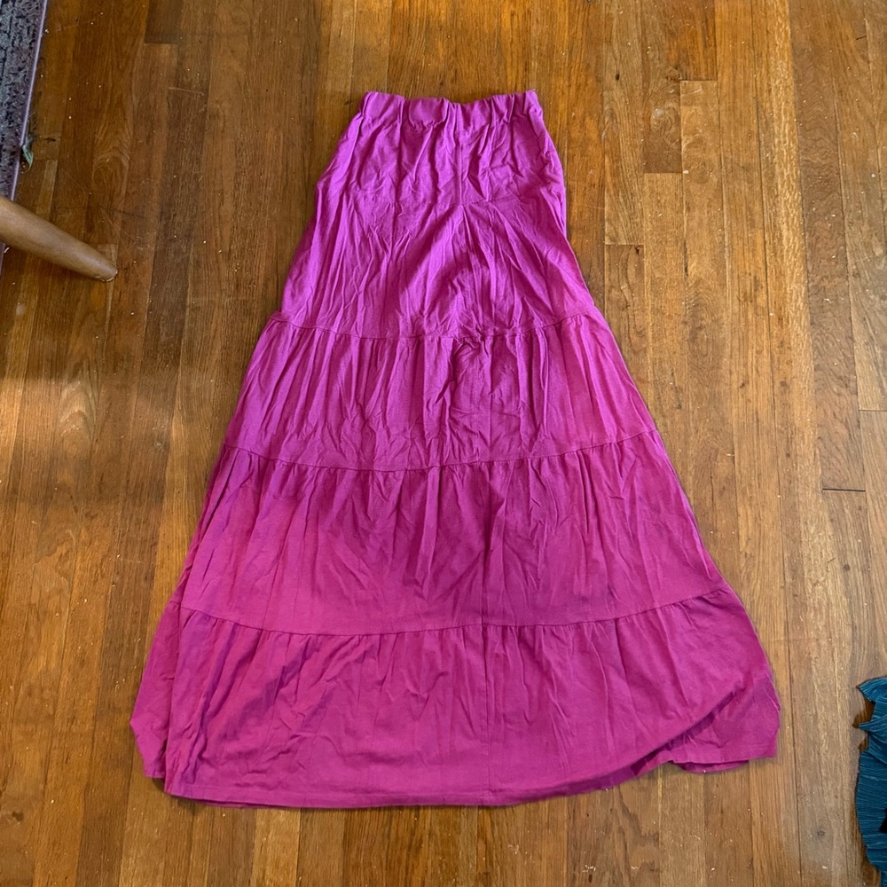 Chadwicks Fuchsia Tiered Maxi Skirt